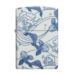 Bật Lửa ZIPPO - Classic - Fish Design ( Cá Koi Gốm Sứ Premium)