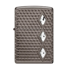 Bật Lửa ZIPPO - Luxury- Armor®- Diamond Pattern Design (Black Ice Đính Đá)