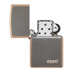 Bật Lửa ZIPPO - Classic - Rustic Bronze Zippo Logo (Ghi Viền Nâu Logo)