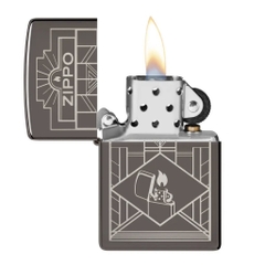 Bật Lửa ZIPPO - Classic - Art Deco Design Black Ice® (Họa Tiết Logo Zippo)