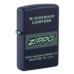 Bật Lửa ZIPPO - Classic - Zippo Logo Arrows Manufacturing ( Xanh Than )