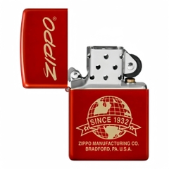 Bật Lửa ZIPPO - Classic - Metallic Red Laser Engrave (Quả Cầu Nhũ Đỏ Meta)