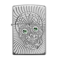 Bật Lửa ZIPPO - Armor - Sugar Skull (Đầu Lâu Đá Xanh)