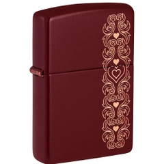 Bật Lửa ZIPPO - Classic - Heart Garland Design ( Trái Tim Đỏ Mận)