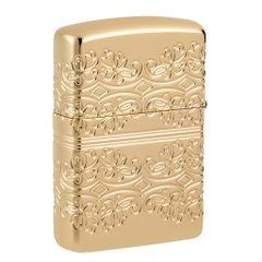 Bật Lửa ZIPPO - Luxury- Armor®Lucky Clover Design (Cỏ Bốn Lá May Mắn)