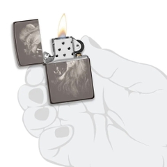 Bật Lửa ZIPPO - Classic - Lion Design (Sử Tử Black Ice)
