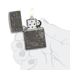 Bật Lửa ZIPPO - Armor - Wicca Design (Hoa Văn Black Ice)