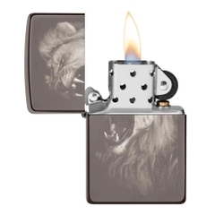 Bật Lửa ZIPPO - Classic - Lion Design (Sử Tử Black Ice)
