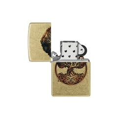Bật Lửa ZIPPO - Classic - Knotted Tree of Life Design (Cây Sự Sống Vàng Bụi)
