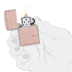 Bật Lửa ZIPPO - Classic - Heart Design (Trái Tim Vàng Hồng)