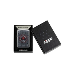 Bật Lửa ZIPPO - Classic - Antiqued Ace Design (Át Bích Đỏ Nứt)
