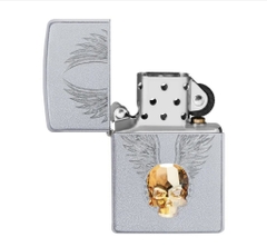 Bật Lửa ZIPPO - Classic - Gold Skull Design (Đá Đầu Lâu Satin)