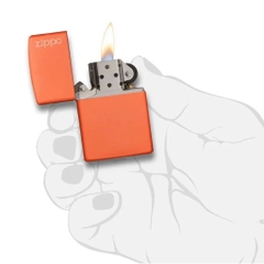 Bật Lửa ZIPPO - Classic - Orange Matte Zippo Logo (Cam Trơn Logo)