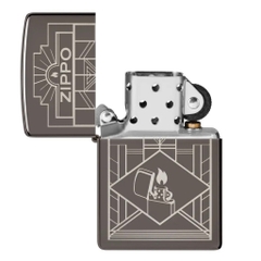 Bật Lửa ZIPPO - Classic - Art Deco Design Black Ice® (Họa Tiết Logo Zippo)