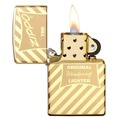 Bật Lửa ZIPPO - Classic - Vintage Zippo Box Top (Vintage Sọc Vàng)