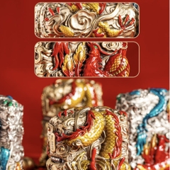 Zippo Rồng Đỏ Pha Vàng - Phiên Bản Độ