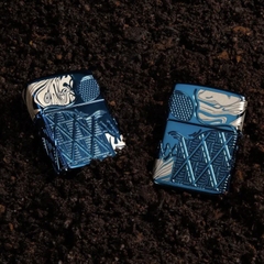 Bật Lửa ZIPPO - Luxury- Armor® Skull Design (Đầu Lâu Xanh)