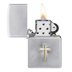 Bật Lửa ZIPPO - Classic - Cross Design (Thánh Giá Bạc)