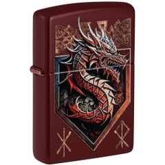Bật Lửa ZIPPO - Classic -Dragon Shield Design ( Rồng Đỏ Mận)