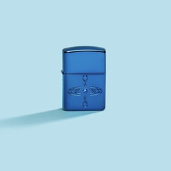 Bật Lửa ZIPPO - Armor -  Simple Design (Xanh Shaphire Đính Đá )