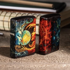 Bật Lửa ZIPPO - Classic - Sun and Moon Design (Mặt Trăng Và Mặt Trời)