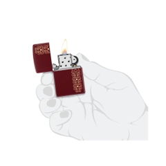 Bật Lửa ZIPPO - Classic - Heart Garland Design ( Trái Tim Đỏ Mận)