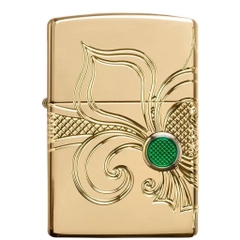 Bật Lửa ZIPPO - Armor - Fleur-de-lis Design (Hoa Đá Xanh)