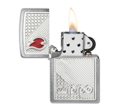 Bật Lửa ZIPPO - Classic - Tiles Eblem Design (Eblem Lửa Đỏ)