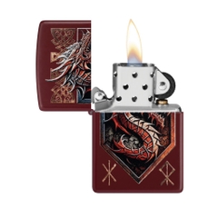 Bật Lửa ZIPPO - Classic -Dragon Shield Design ( Rồng Đỏ Mận)