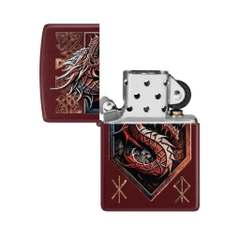 Bật Lửa ZIPPO - Classic -Dragon Shield Design ( Rồng Đỏ Mận)