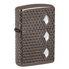 Bật Lửa ZIPPO - Luxury- Armor®- Diamond Pattern Design (Black Ice Đính Đá)