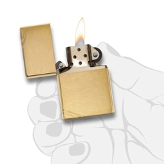 Bật Lửa ZIPPO - Vintage - Slashes Brushed Brass (Chặt Góc Đồng)