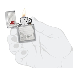 Bật Lửa ZIPPO - Classic - Tiles Eblem Design (Eblem Lửa Đỏ)
