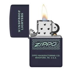 Bật Lửa ZIPPO - Classic - Zippo Logo Arrows Manufacturing ( Xanh Than )