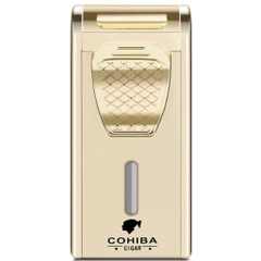 Khò Cohiba- Dáng Chữ Nhật Vàng Gold - Phiên Bản 2 Tia