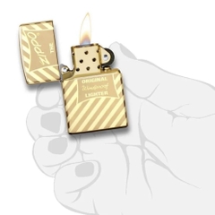 Bật Lửa ZIPPO - Classic - Vintage Zippo Box Top (Vintage Sọc Vàng)