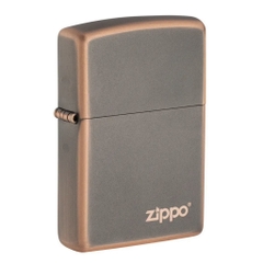 Bật Lửa ZIPPO - Classic - Rustic Bronze Zippo Logo (Ghi Viền Nâu Logo)
