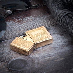 Bật Lửa ZIPPO - Classic -Brass Venetian Design (Hoa Văn Ý Vàng)