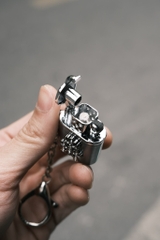 Bật Lửa Mini Chrome Bạc Bóng - kèm Móc Treo