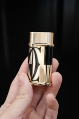 Bật lửa dáng Lùn - Đen Viền Vàng- Phiên bản Họa Tiết Cartier