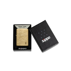 Bật Lửa ZIPPO - Armor®-Tumbled Brass Flame Design (Xi Bụi Vàng)