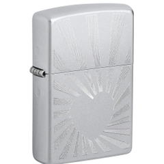 Bật Lửa ZIPPO - Classic - Love Radiates Design ( Trái Tim Bạc Satin )