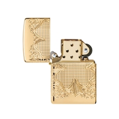 Bật Lửa ZIPPO - Luxury- Armor®Lucky Clover Design (Cỏ Bốn Lá May Mắn)