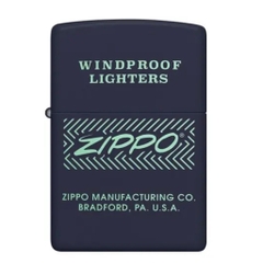 Bật Lửa ZIPPO - Classic - Zippo Logo Arrows Manufacturing ( Xanh Than )
