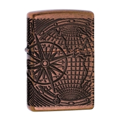 Bật Lửa ZIPPO - Armor - World Map Design (Bản Đồ Antique Đồng Đỏ)