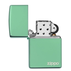 Bật Lửa ZIPPO - Classic - High Polish Green Logo (Xanh Dưa Gang Logo Zippo)
