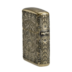 Bật Lửa ZIPPO - Luxury- Armor®Tiki Totem Design Armor Antique Brass Pocket Lighter