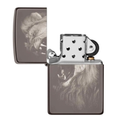 Bật Lửa ZIPPO - Classic - Lion Design (Sử Tử Black Ice)