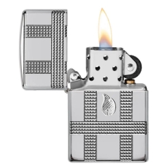 Bật Lửa ZIPPO - Armor - Geometric Design (Caro Lửa Silver)