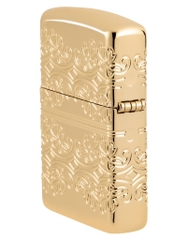 Bật Lửa ZIPPO - Luxury- Armor®Lucky Clover Design (Cỏ Bốn Lá May Mắn)